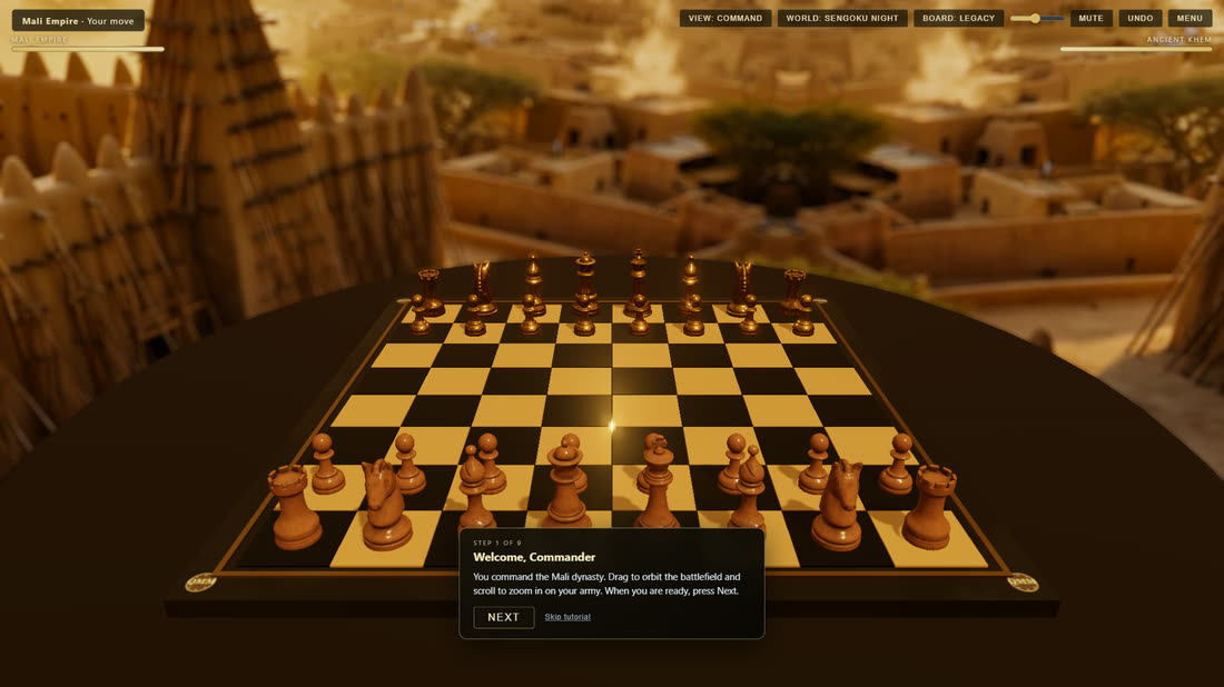 BLOODLINES — the guided tutorial match teaching a first move