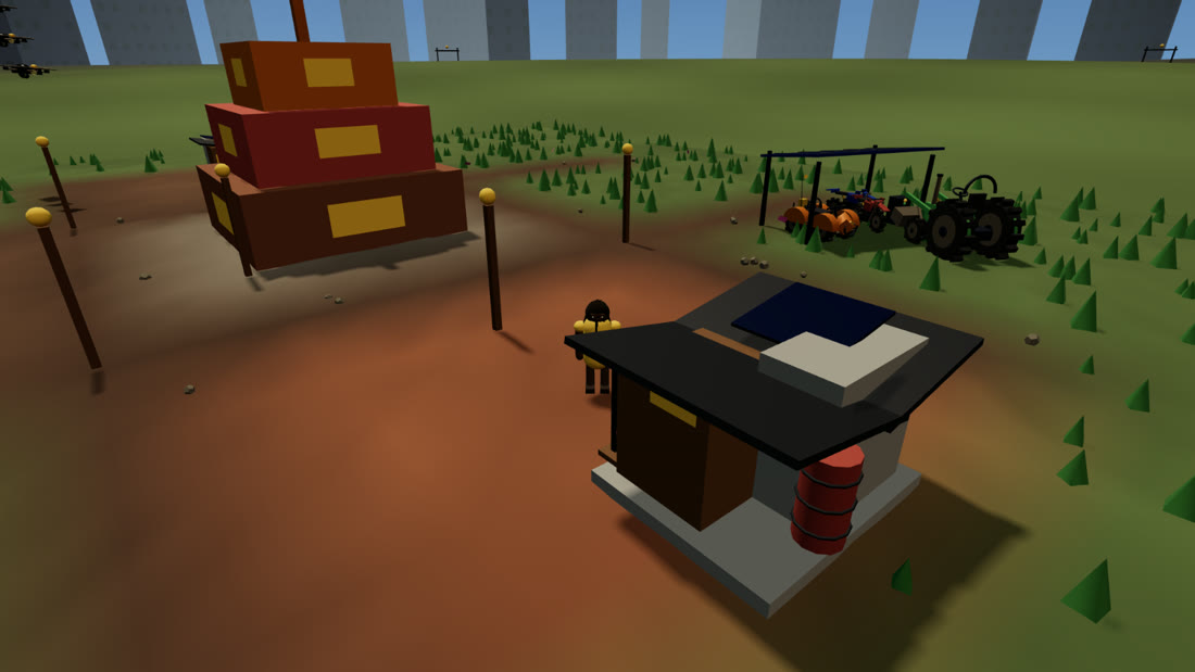 C.U.I. F.A.C.T.S. 3D — the homestead, the tool rack and the town hall at noon