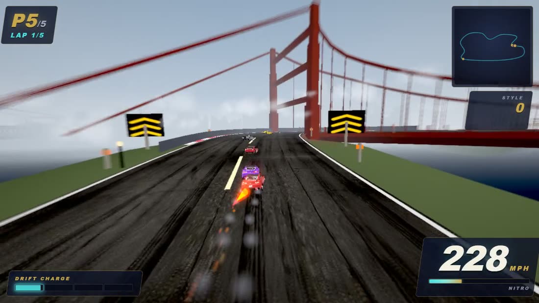 Quantum Motors 3D — boosting across the San Francisco bridge at 228 mph