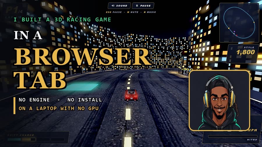 Video thumbnail: I Built a 3D Racing Game in a Browser Tab